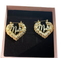 QIUHAN OEM Waterproof Stainless Steels Letter Heart Bamboo Hoop Name Earrings for Girls