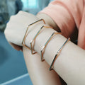 Personalized Multiple Metal Wire Cuff Bracelets Simple Hollow Statement Bracelets Bangle for Women Handmade Trendy Jewelry