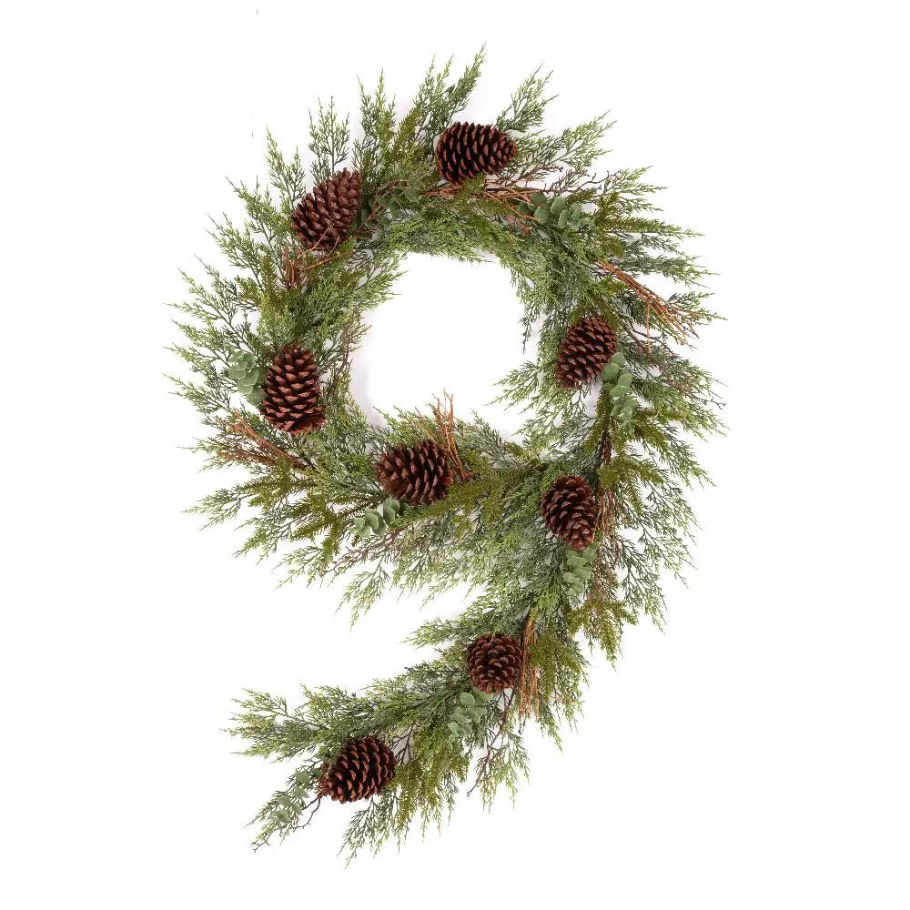 UMIND New Arrival Green Artificial Christmas Garland with Eco-friendly Pine Nuts for Indoor and Outdoor Home Decoration