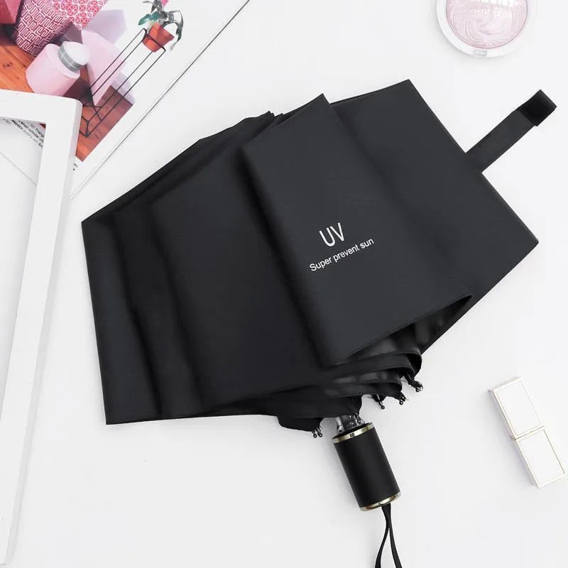 Custom 3-Fold Rain Umbrella UV Protection Waterproof Windproof Featuring Manual Control Logo Print Direct China Manufacturer