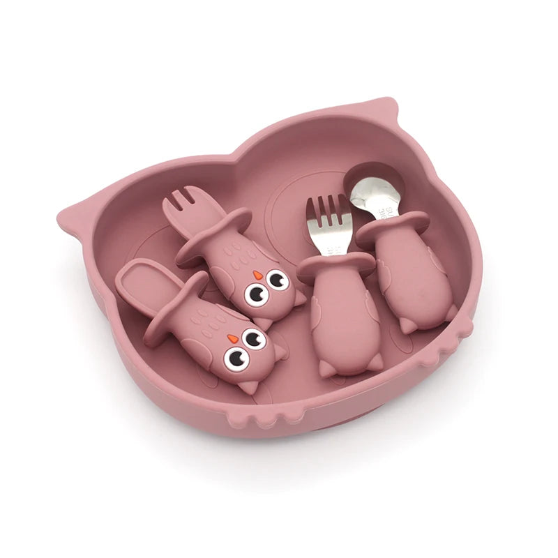 Custom New Design Eco Friendly Multicolor Customized Silicone Baby Feeding Spoon Fork Set