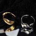 ICEBELA Jewelry S925 Sterling Silver Cold Ins Ring Personality Style Original Design Twisted Wire Crack Opening Ring