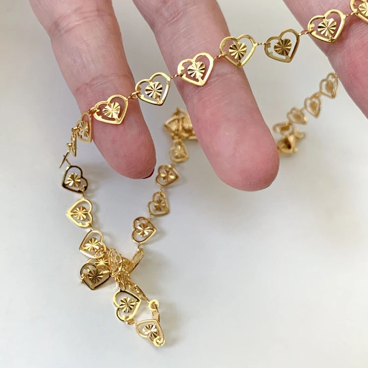 Fashion Jewelry Love Shape Hollow Necklace Handmade Chain Stainless Steel Choker Necklaces for Women