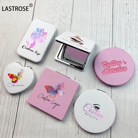 Heart-shaped Pocket Mirror Rectangle OEM Logo Double Sided Promotional Gift Pocket Mirror with Logo