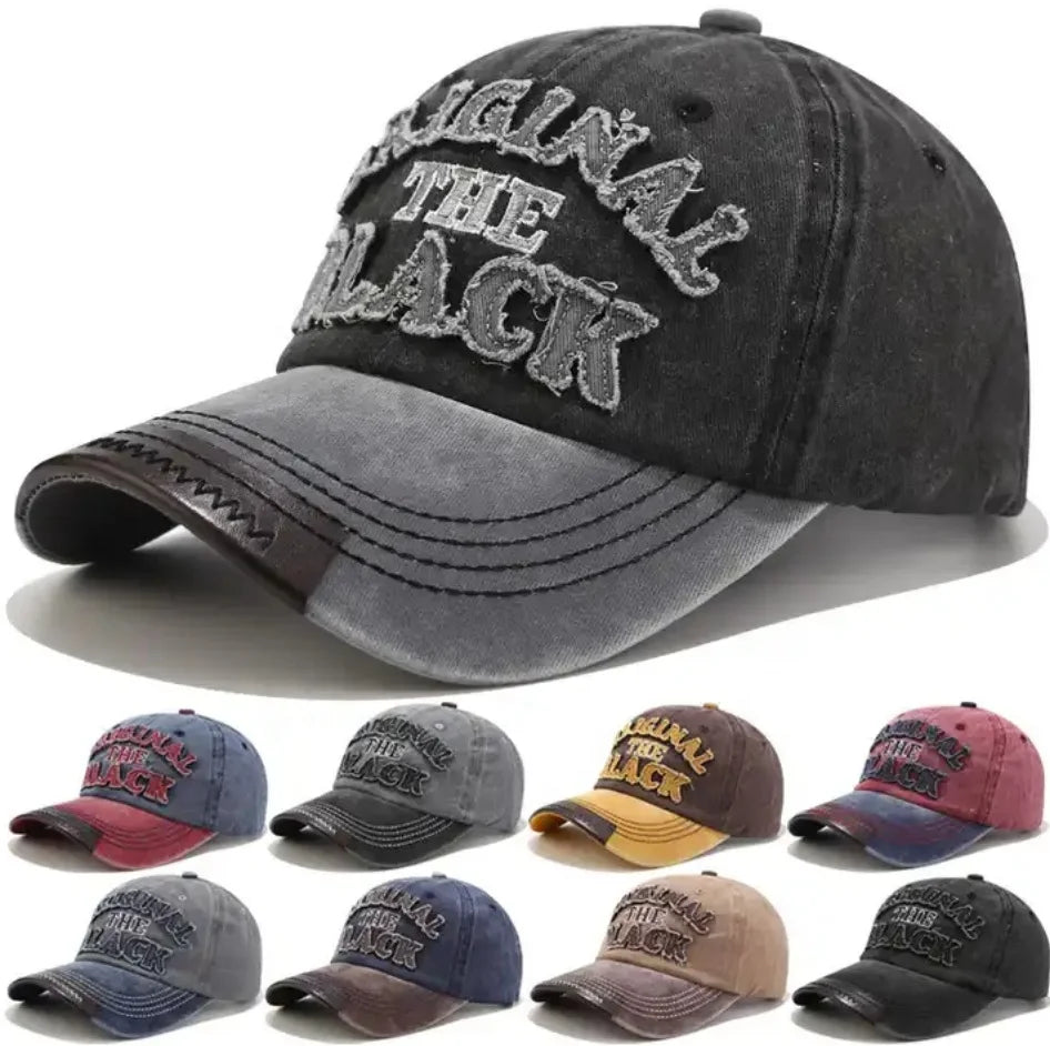 New Embroidery Letter Cotton Baseball Cap Vintage Adjustable Dad Hat Distressed Denim Washed Hats Vintage Snapback Sports Caps
