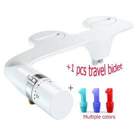 Modern Non-electric Dual Retractable Nozzle ABS Plastic Cold Water Floor Mounted Ceramic White Bathroom Bidet Attachment Women's