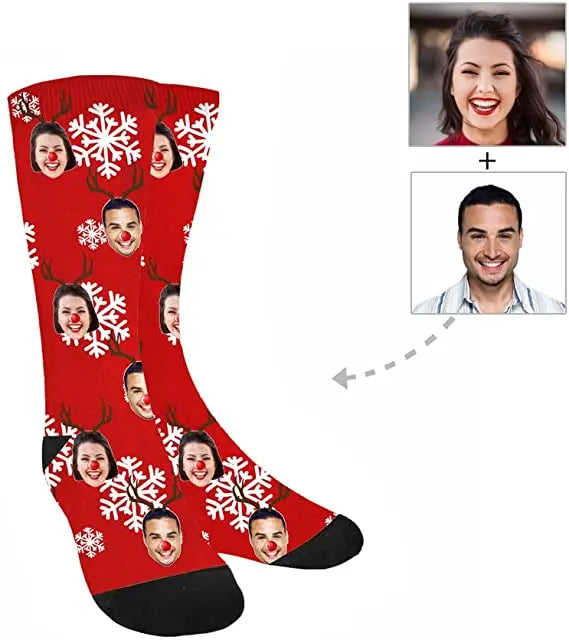 Wholesale Custom Printed Hosiery Couple Animals Funny Socks 3d Photo Face Socks Christmas Sublimation 360 Printing Socks