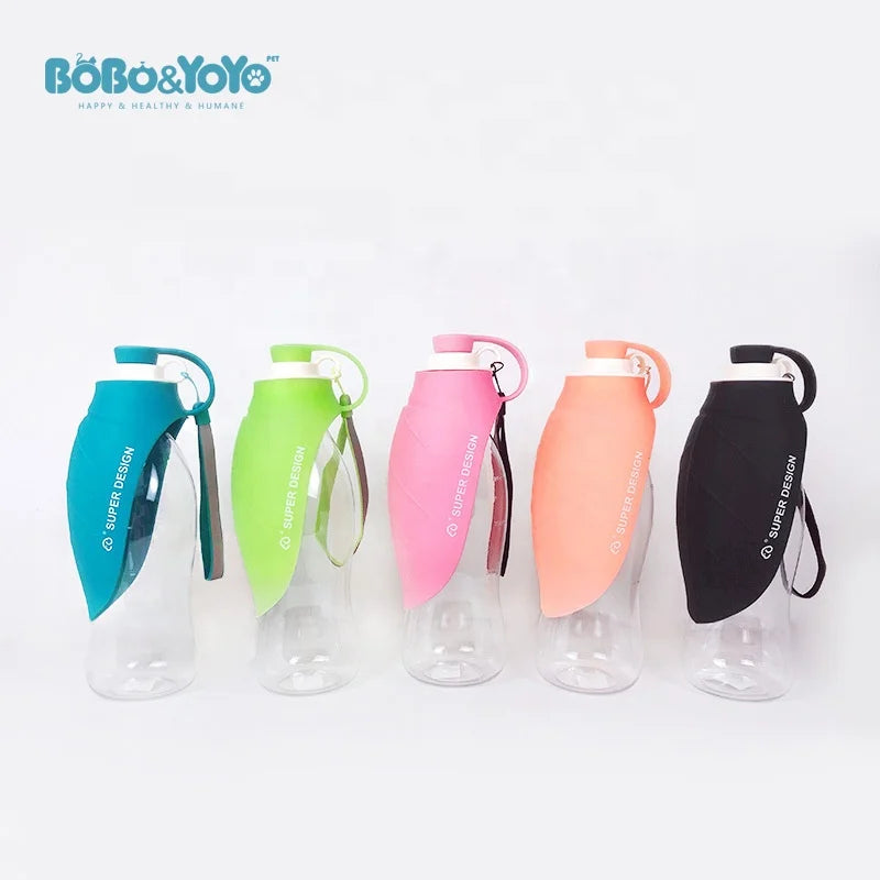 Wholesale 580ML Large Capacity Silicone Portable Travel Outdoor Pet Water Dispenser Feeder Pet Drinking Dog Bowl Bottle