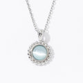 Elegant Women Natural Stone Silver Plated Sunflower Shape Stainless Steel Pendant Necklace for Women