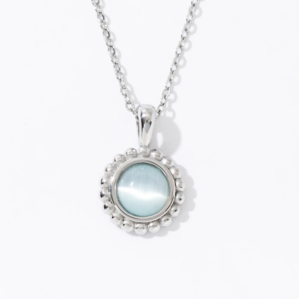 Elegant Women Natural Stone Silver Plated Sunflower Shape Stainless Steel Pendant Necklace for Women