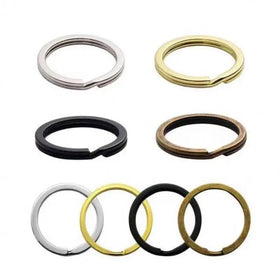 Metal Keyring Bulk Key Chains Ring 25 28 30 32 35 mm Key Rings Rose Gold Silver Bronze Gun Black Keychain Accessory Flat Keyring
