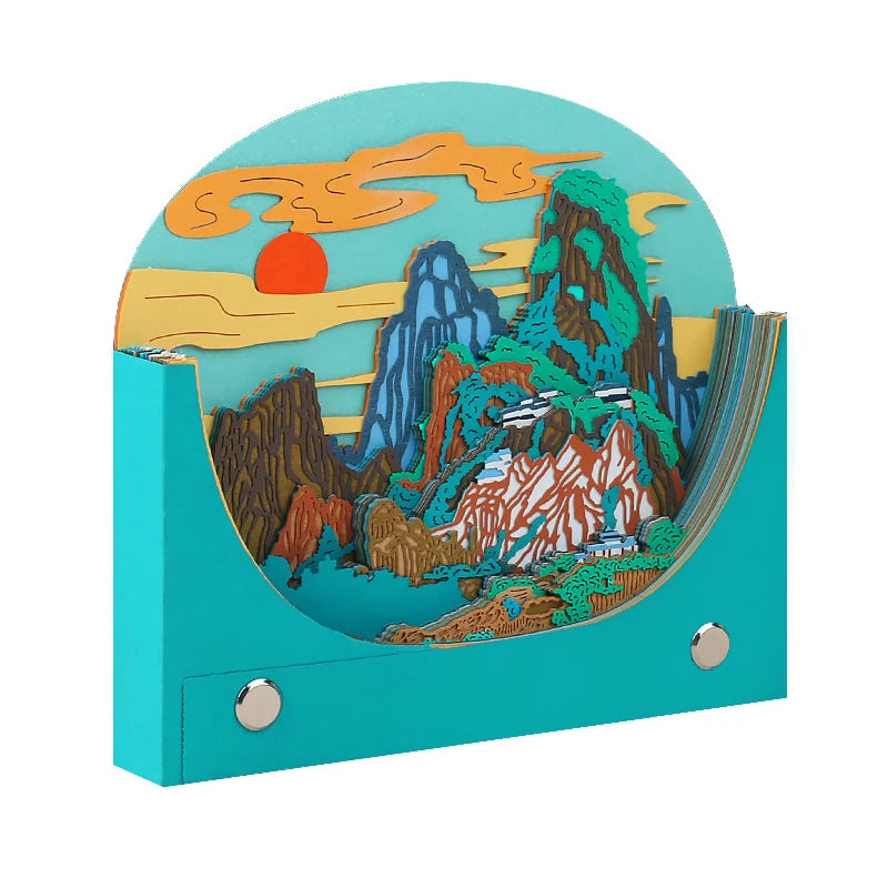 Landscape Art Three-dimensional Notepad Holiday Gifts Hand Torn DIY Multifunctional Notepad Birthday Gift Desktop Decoration
