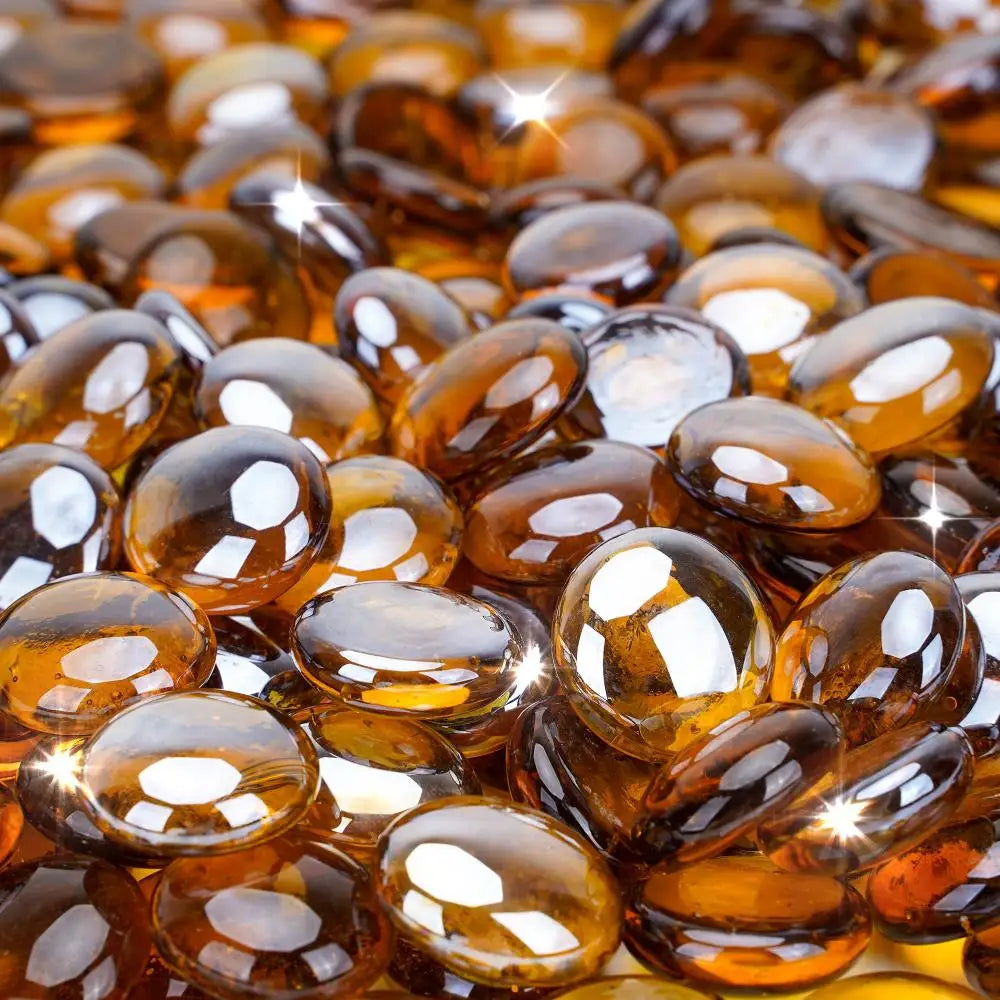 Solid Round Fire Glass Beads for Outdoor Fire Pit DIY Art Projects Crafts Bathroom Kitchen Home Decor Landscaping Dry River