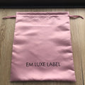 Thick Rose Pink Satin Drawstring Pouch Matt Satin Gift Packaging Pouch