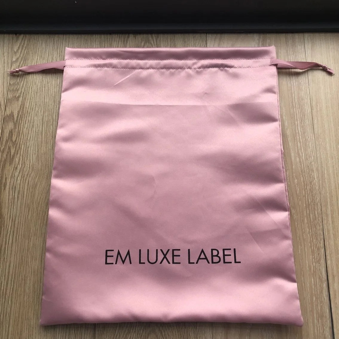 Thick Rose Pink Satin Drawstring Pouch Matt Satin Gift Packaging Pouch