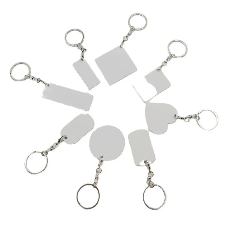 Customized Vintage Metal Keychains Double-Sided Sublimation Aluminum Blanks Factory Wholesale Fashionable Size Shape Keychains