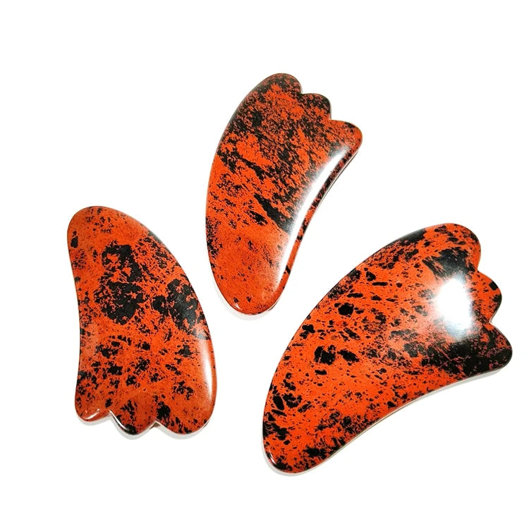 DIY Factory Price Natural Hand Made Mahogany Obsidian Gua Sha Customized