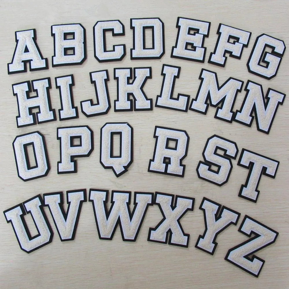Customized A~Z Alphabet Chenille Patch Customized Your Own Color Chenille Letter Patch