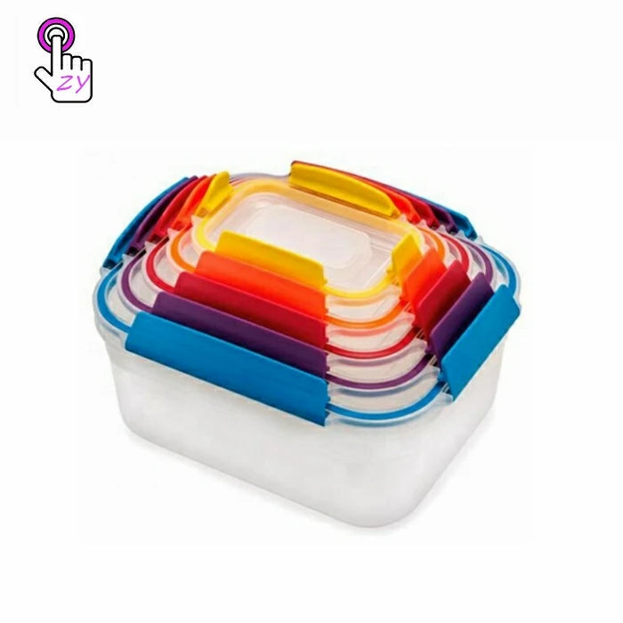5 Pieces BPA Free Premium Airtight Stackable Food Containers Plastic Organizer Food Storage Boxes Bins Lid Storage Container Set