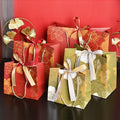 Luxury Red Drawstring Gift Bags for Weddings and Christmas Custom Logo Paper Packaging with Ribbon for Small Businesses