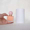 OEM Custom Luxury Women Stripe Pattern Round Transparent 30ml Glass Perfume Bottle Screen Printing Pump Sprayer Customized Box