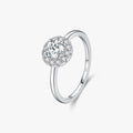 Exquisite Wedding Jewelry for Women Anniversary Gift 925 Sterling Silver Rings 0.5CT D Color VVS1 Round Moissanite Ring