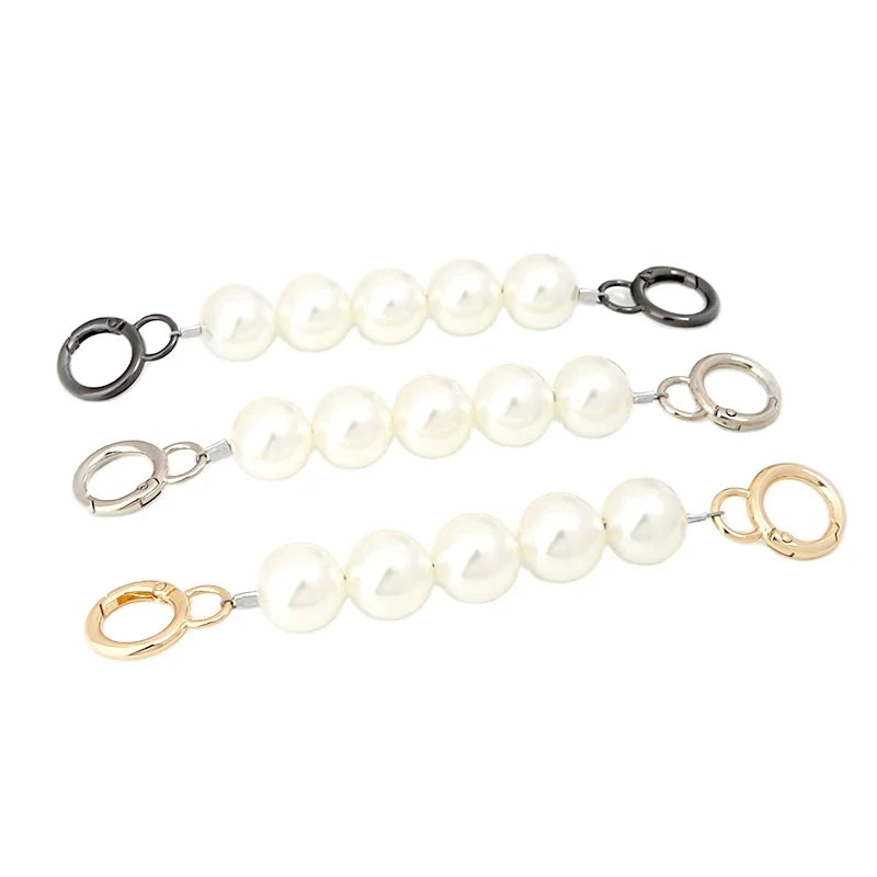 New Decoration Accessories Pearl Chain for Handle Woven Hollow Bucket Bags Summer Chain Bag