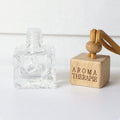 FinRu Empty Refillable Car Air Freshener Bottle Hanging Fragrance Diffuser Perfume 5ML Clear Glass Bottle Car Pendant