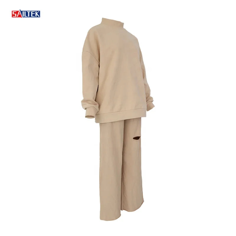 Fall Clothes Women Wholesale Women's Sets Jogging Suits Solid Color 2 Piece Set Cutout Two Piece Outfits Sets Women