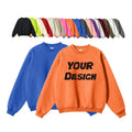 Hot Sales Comfortable 345gsm  Men's Sweatshirts Custom Logo Print Trendy Soft Fleece Knitted Winter Season Pullover