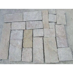 Exterior Wall Stacked Beige Veneer Natural Quartzite Stone Rustic Castle Tiger Yellow Culture Stone Panel Wall Stone for Wall