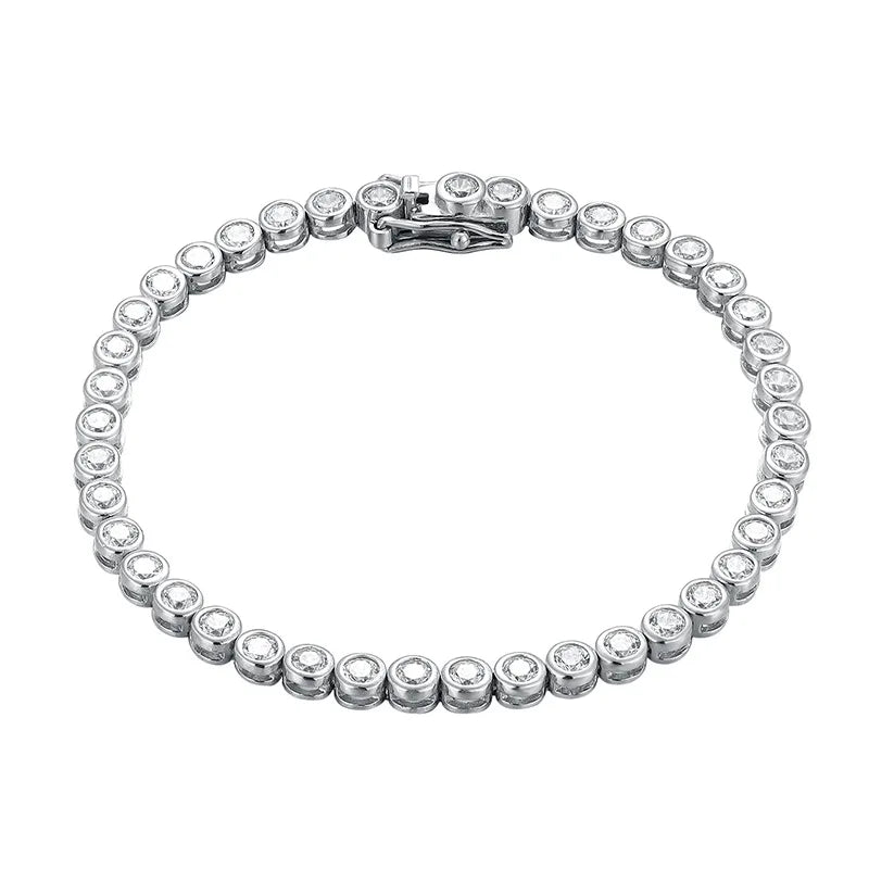Girlfriend Gift Genuine  925 Sterling Silver Tennis Bracelet