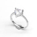 Classic Heart Shaped Zircon Ring 925 Sterling Silver for Women Valentine's Day Gift