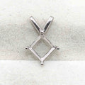 Sterling Silver 6*6/7*7/8*8/10*10mm Semi Mount Pendant S925 Empty Blank Calws Setting Base Without Center Stone for DIY Inlay