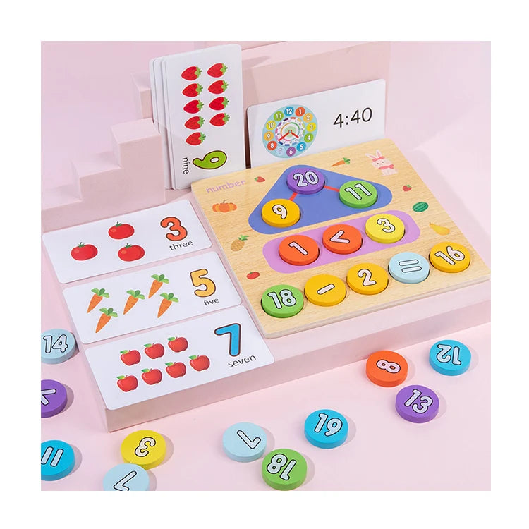2025 Factory Directly Sell Preschool Math Learning Toy Digital Cognitive Wooden Digital Toy For Toddler