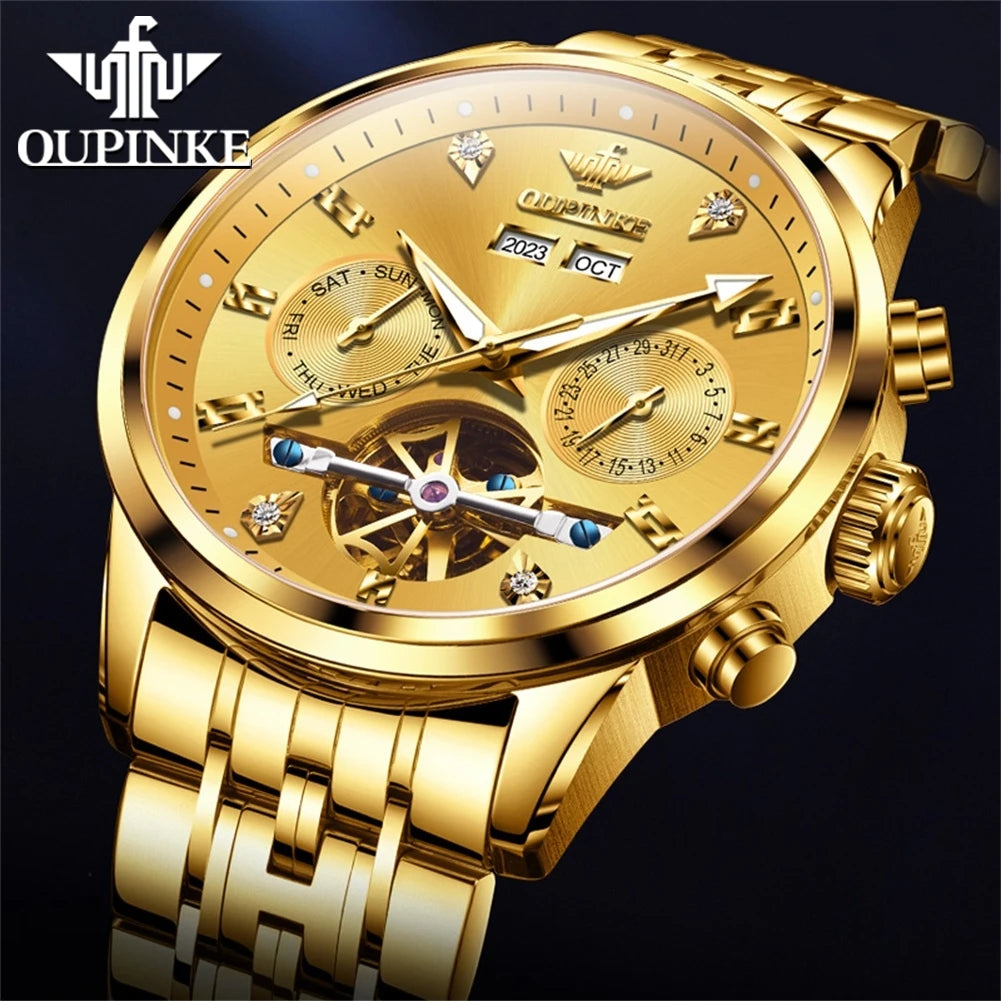 Oupinke 3248 Mens Wrist Watch  Mechanical Automatic Men Luxury Custom Oem Waterproof Stainless Steel Digital Watch Men Wrist