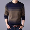 Autumn Winter Casual Loose Vintage Striped Sweaters Man Long Sleeve All Match Pullover Male Keep Warm Fashion Gentmen Clothes