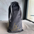 20*40 cm Gray Custom Logo Velvet Shoe Packaging Bag High End Velvet Shoe Pouch