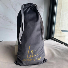 20*40 cm Gray Custom Logo Velvet Shoe Packaging Bag High End Velvet Shoe Pouch
