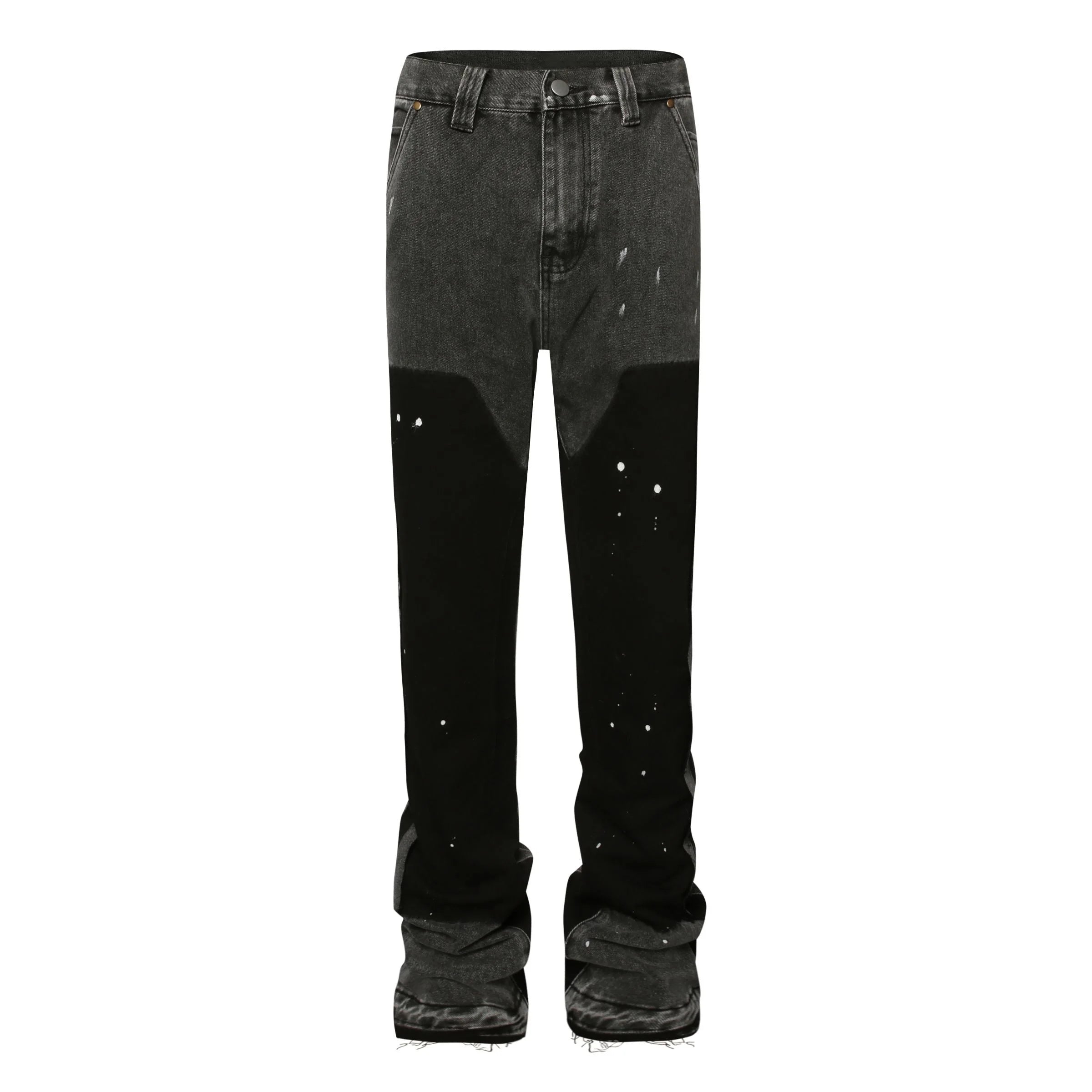 High Quality 8509 Designer Baggy Cargo Men's Wholesale Custom Black Flare Pants Hip Hop Washed Loose Fit Carpenter Denim