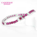 Hiphop Jewelry Luxury Lab Grown Ruby Chain 4mm 5mm Ruby Tennis Bracelet 925 Silver D VVS Moissanite Tennis Chain Necklace