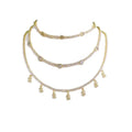 NZ1237 New Gold Plat CZ Pave Tennis Heart Star Choker Necklace With Dollar Money Sign Dangle Charms