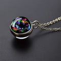 Tiger Head Necklace Creative Glass Ball Pendant Mens Jewelry Gift