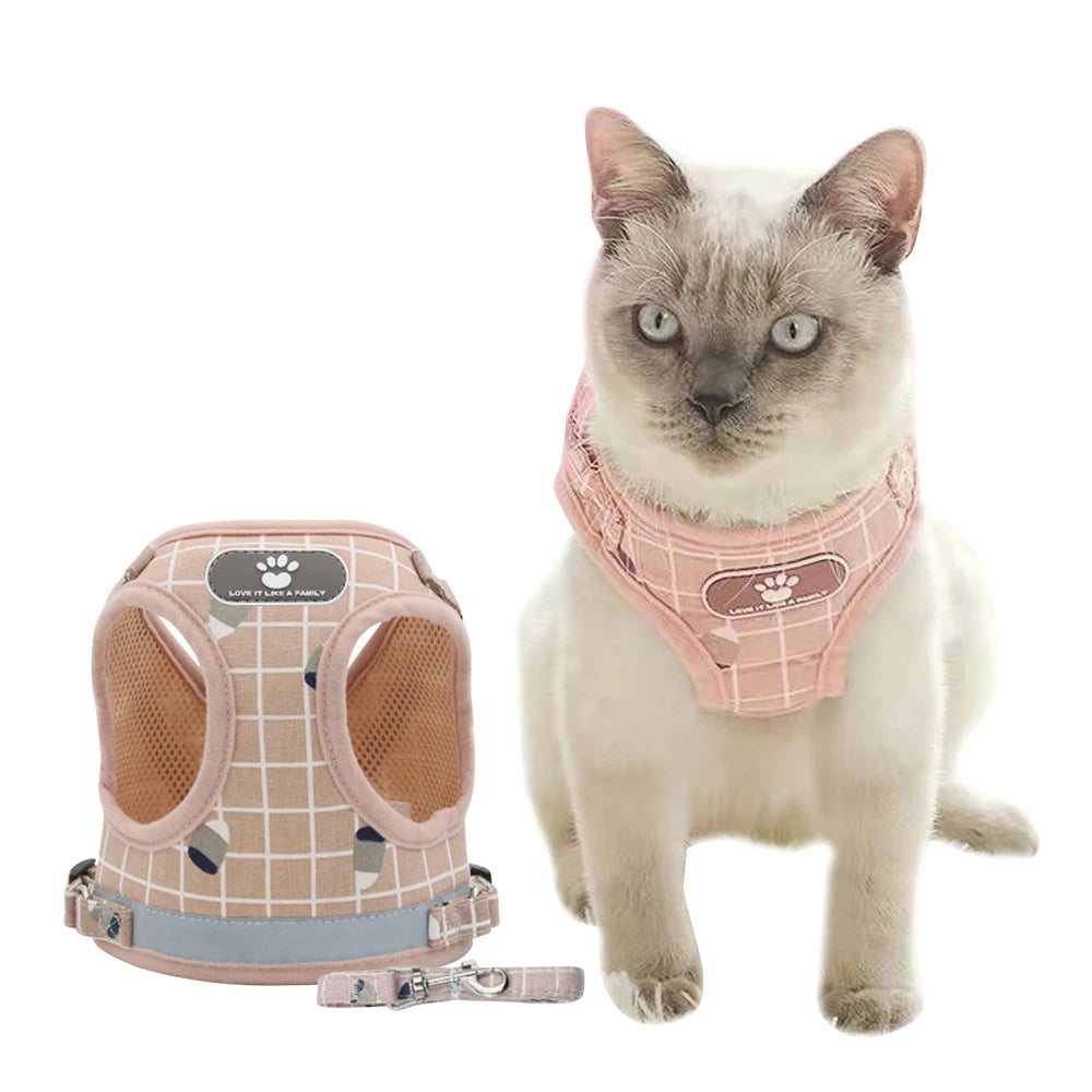 High-End Breathable Adjustable Dog Harness Waterproof Set Fashionable Mesh Cotton Dog Pet Harness