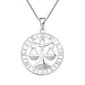 925 Sterling Silver Trendy Women's Daily Custom Design Libra Gifts Silver 925 Zodiac Pendant Necklace for Women Chain Necklaces