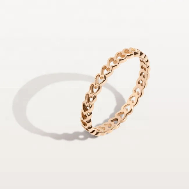 LOZRUNVE DUBAI Jewelry 925 Silver Plain Minimal Infinity Hollow Heart Eternity Ring
