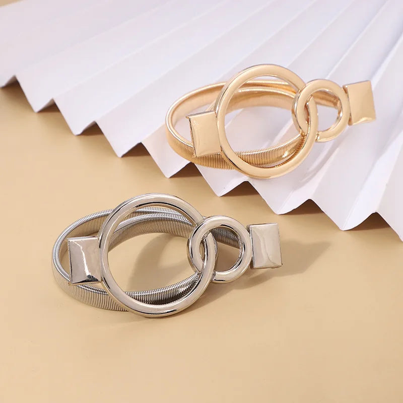 2023 Metal Chain Waist Belt for Dress Women Skinny Metal Waist Belt Gold Waistband