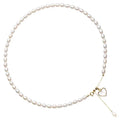 14K Gold Plated Love Pendant Necklace Natural Freshwater Beads Light Luxury Simple Clavicle Chain for Gift