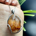 Wholesale Natural Sunstone Pendant S925 Silver Inlaid Fashionable and Trendy with Polished Technique