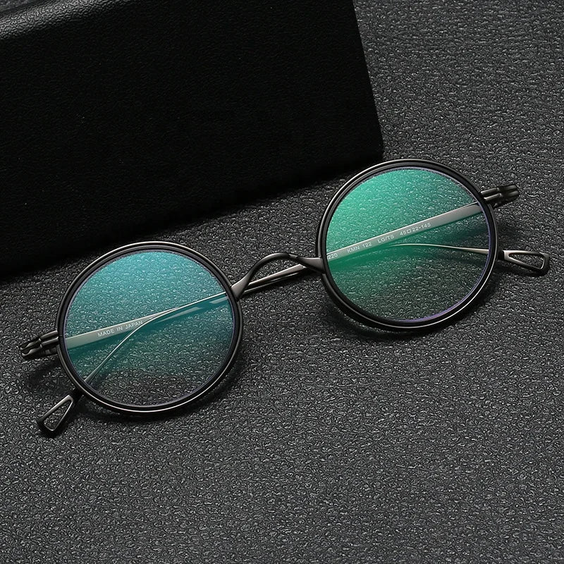 122 Pure Titanium Men'S Glasses Frame Popular Retro Round Eye Frames Support Customized Eyewear Frame Optical Glasses